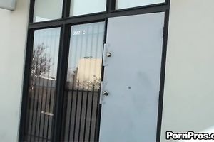 Stunning brunette sweetie spied with camera on the street