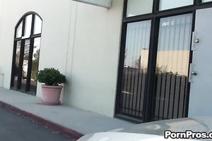 Stunning brunette sweetie spied with camera on the street