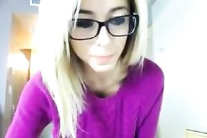 Lusty auburn nerdy nympho with large boobies wanted to go solo for enjoyment