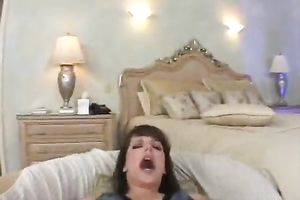 Torrid brunette hair slut in underware exposes her gaping dark hole during the time that anal pounding