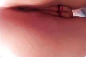 Friend's hawt BBC slut showed off her pink bald muff and rubbed it a bit