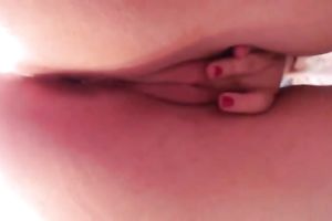 Friend's hawt BBC slut showed off her pink bald muff and rubbed it a bit