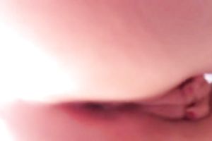 Friend's hawt BBC slut showed off her pink bald muff and rubbed it a bit