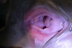 Magnificent seductress shows off her trickling juicy love tunnel