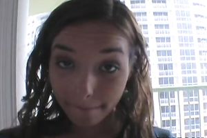 Cute Married slut with marvelous face flashes her privates on livecam