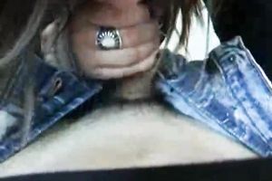 Brunette white girlfriend gives quick head on POV movie