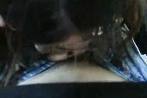 Brunette white girlfriend gives quick head on POV movie