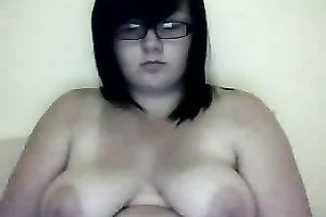 Fugly overweight girl fingering soaked bawdy cleft in dilettante movie scene