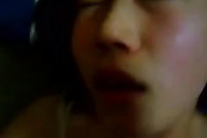 Incredible fellatio from cute youthful Japanese girlfriend on POV sex tape