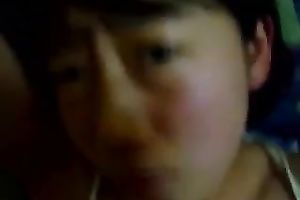 Incredible fellatio from cute youthful Japanese girlfriend on POV sex tape