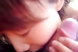 Incredible fellatio from cute youthful Japanese girlfriend on POV sex tape