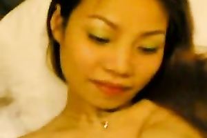 Mind taking Asian hottie gets her bushy slit pounded missionary style