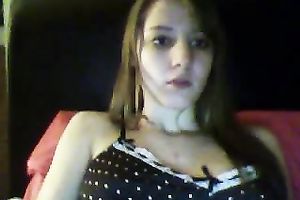 Horny lascivious sweetheart teasing and showing off her bra buddies