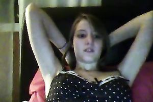 Horny lascivious sweetheart teasing and showing off her bra buddies