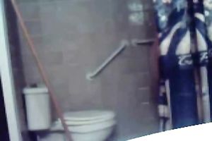 Chubby dilettante black haired nympho masturbates on the biffy bowl