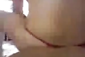 My moist girlfriend in red pants rides my ramrod reverse