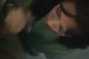 Marvelous brunette hair sexy horny white wife is an awesome dick sucker