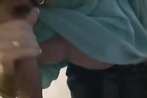 Marvelous brunette hair sexy horny white wife is an awesome dick sucker