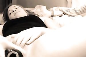 Pallid emotional and rather concupiscent webcam dark brown played with her toy