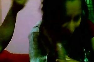 Sweet Indian college girl with large face hole eats pecker on web camera