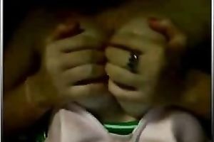 Busty French college slutty wife on livecam playing with her pantoons