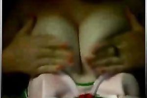 Busty French college slutty wife on livecam playing with her pantoons