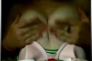 Busty French college slutty wife on livecam playing with her pantoons