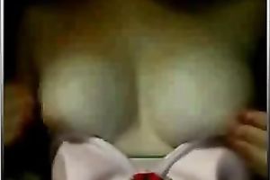 Busty French college slutty wife on livecam playing with her pantoons