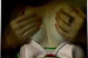 Busty French college slutty wife on livecam playing with her pantoons