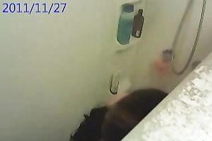 Amateur skinny Indian honey filmed in the shower room