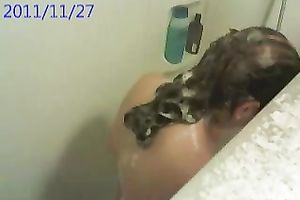 Amateur skinny Indian honey filmed in the shower room