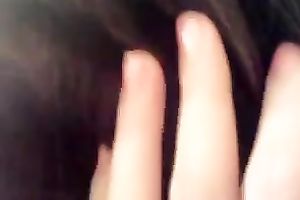 Cute black haired sweet and playful GF of my buddy gives him valuable BJ