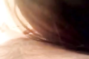 Cute black haired sweet and playful GF of my buddy gives him valuable BJ
