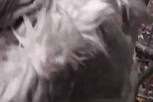 Quickie with my barefaced girlfriend in the wood