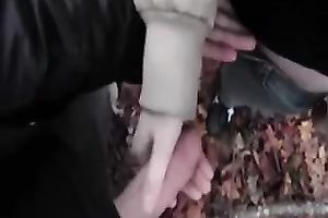 Quickie with my barefaced girlfriend in the wood