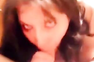 Dark haired nice-looking sweetheart of mine can't live without engulfing my meaty large rod