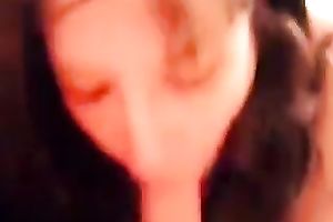 Dark haired nice-looking sweetheart of mine can't live without engulfing my meaty large rod