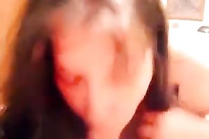 Dark haired nice-looking sweetheart of mine can't live without engulfing my meaty large rod