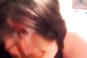 Dark haired nice-looking sweetheart of mine can't live without engulfing my meaty large rod