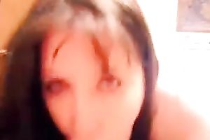 Dark haired nice-looking sweetheart of mine can't live without engulfing my meaty large rod