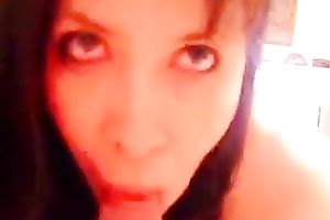 Dark haired nice-looking sweetheart of mine can't live without engulfing my meaty large rod