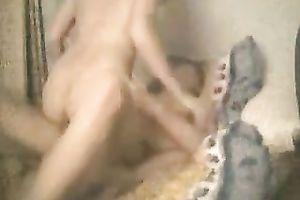 Awesome bootyful black haired cowgirl of my buddy jumps on his prick