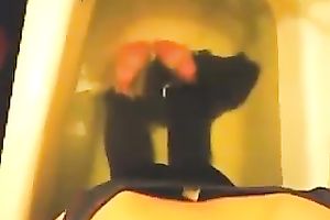 Cute face of a golden-haired ally overspread with large manly milk