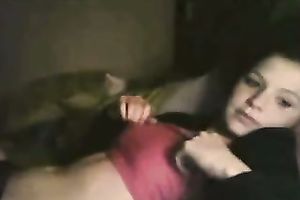 Cute and youthful white housewife on cam teases herself and others