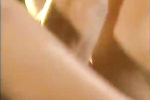 Shiny light-haired sexbomb acquires cheerful by hunky man