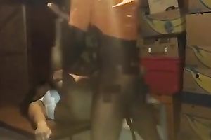 Sexy Armenian white bitch gives great fellatio previous to I group sex her hard on a table