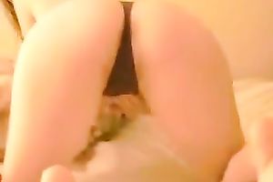 Kinky dilettante web camera horny white wife in cute lacy belts was flashing her sexy bum