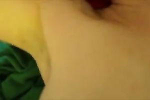 I push my gf's slit and load my cum on her boobies