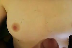 I push my gf's slit and load my cum on her boobies