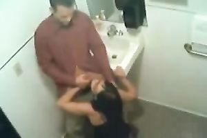 Kinky non-professional sexually excited sweetheart was caught during the time that engulfing pecker in shitter